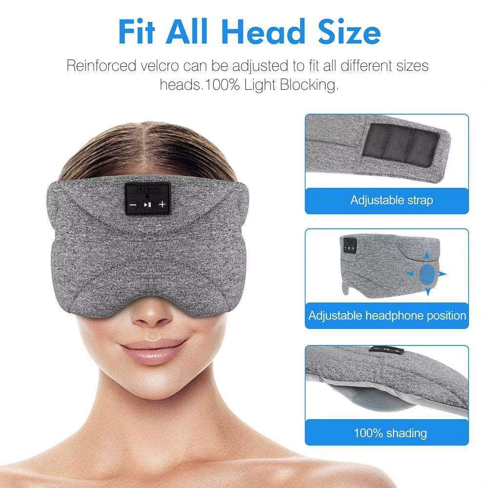 Sleep Mask Headphones Eye Mask Wireless Bt Hair Band Earphones Music Travel Sleeping Headphones Bluetooth