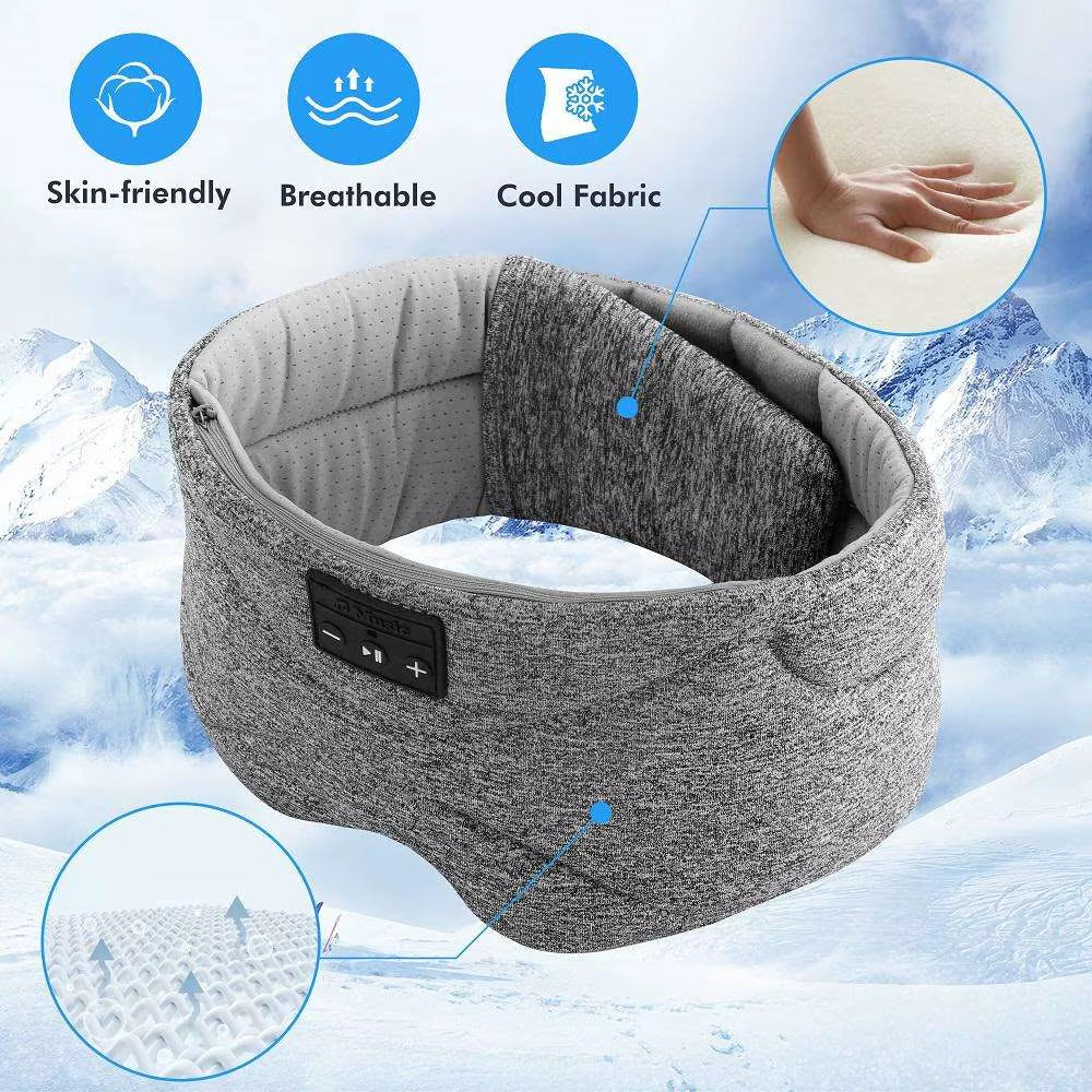 Sleep Mask Headphones Eye Mask Wireless Bt Hair Band Earphones Music Travel Sleeping Headphones Bluetooth